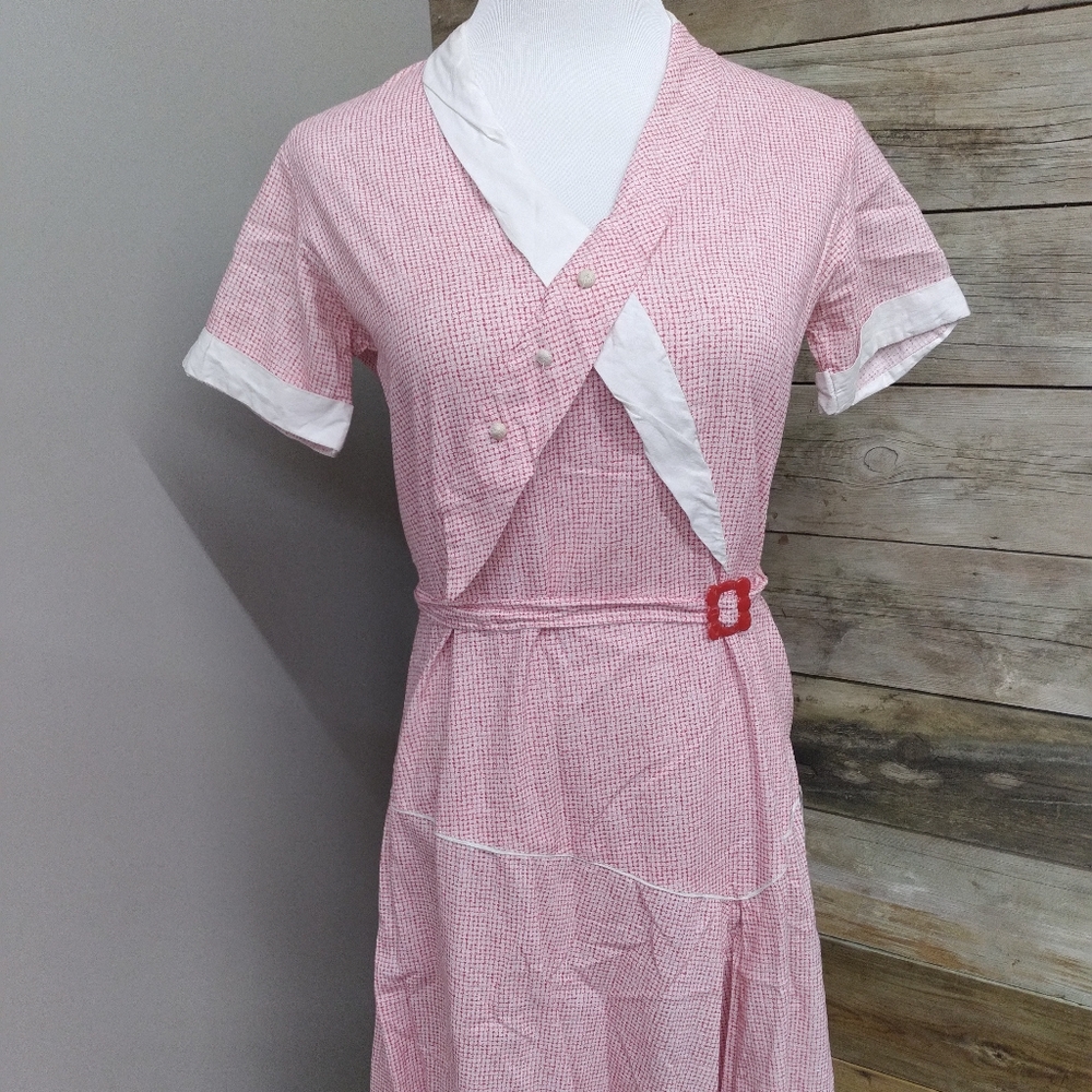 1930s Day Dress- Red